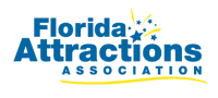 Florida Attractions Association logo with stars and yellow underline.