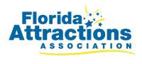 Florida Attractions Association logo with stars and yellow underline.